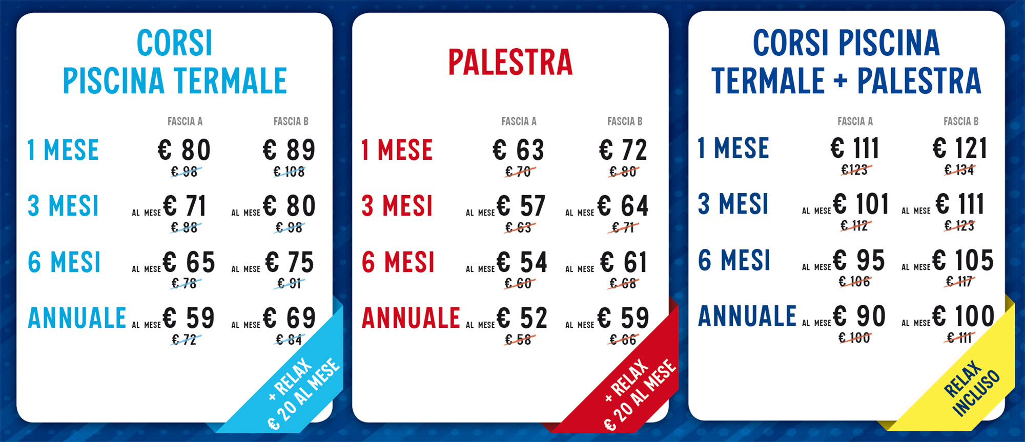 tariffe terme e palestra