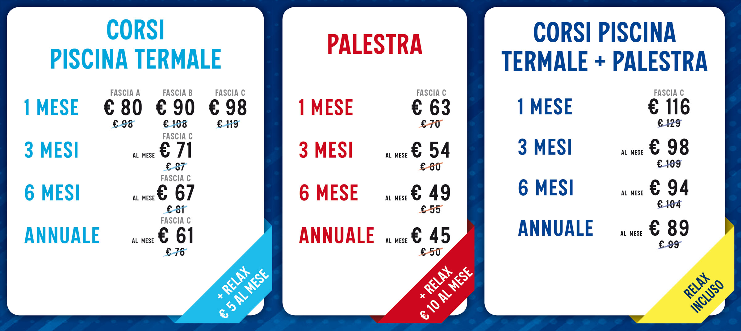 tariffe terme e palestra